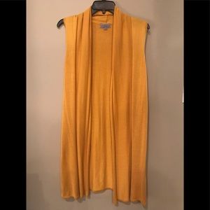 Sleeveless open front sweater
